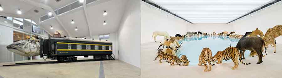 2 highlight sculptures installation from chinese sculptor Huo Yongping