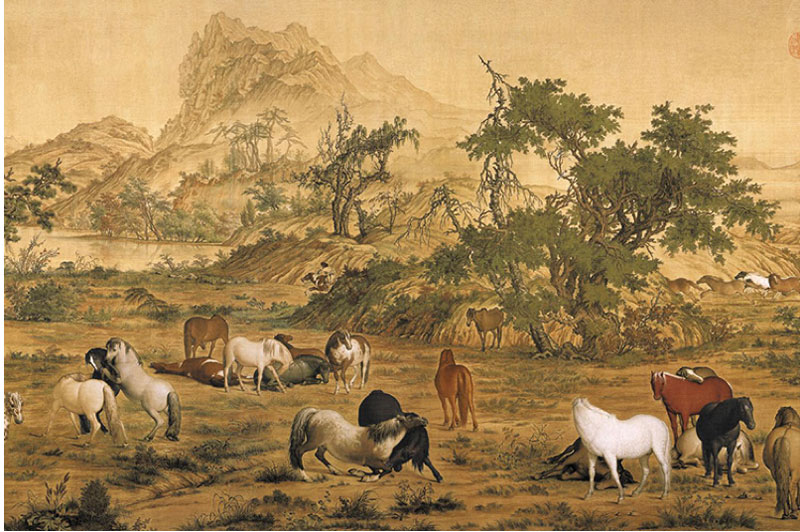 Chinese Horses painted by Lang Shining