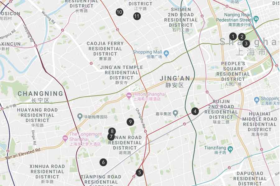 Art Gallery Tours SHANGHAI - french concession map