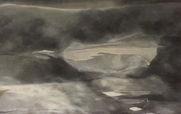 He Jian cloudscape paper collage